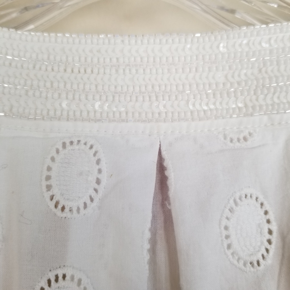 Figue Cristina Beaded Emroidered Cotton Peasant Top XXS Bust 36 - Picture 8 of 9